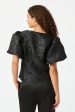 Neo Noir - Camia Metallic Brocade Blouse 163846 - Black For Cheap