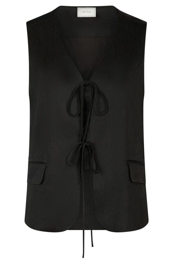 Neo Noir - Malino Structure Waistcoat 164047 - Black Online Sale