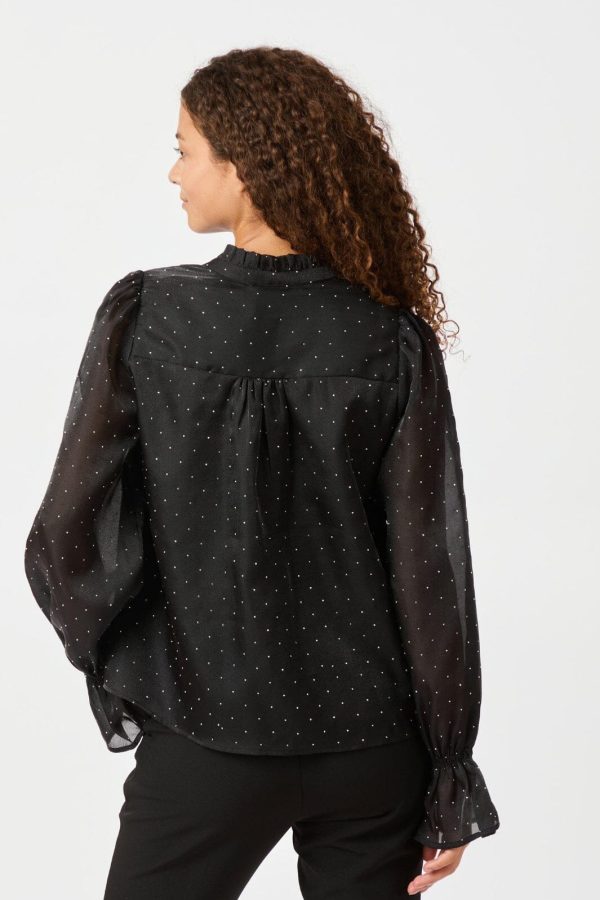 Neo Noir - Amara Bedazzled Blouse 164237 - Black For Sale