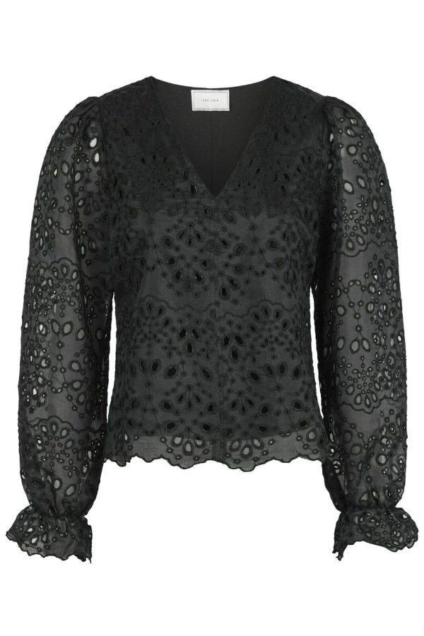 Neo Noir - Candice Embroidery Blouse 163848 - Black Fashion