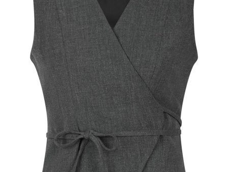 Neo Noir - Samara Wrap Waistcoat 161306 - Antracit Online Hot Sale