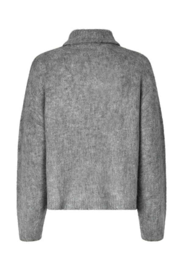 Modström - Kanemd Zip T-Neck - 7088 Dark Grey Melange Online