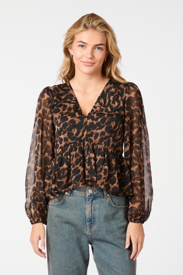 Neo Noir - Timmy Leo Blouse 164310 - Leopard Cheap