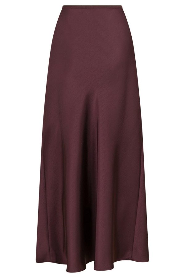 Forudbestilling - Neo Noir - Vicky Heavy Sateen Skirt 159588 - Burgundy Online Sale