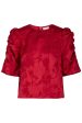 Neo Noir - Joba Jacquard Blouse 163868 - Red For Discount