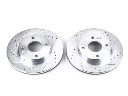 Power Stop 00-04 Ford Focus Front Evolution Drilled & Slotted Rotors - Pair For Sale