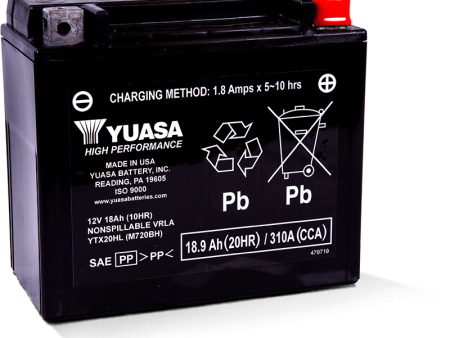 Yuasa YTX20HL Maintenance Free AGM 12 Volt Battery Online now