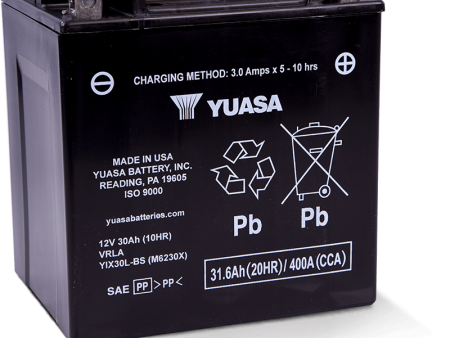 Yuasa YIX30L-BS High Performance Maintenance Free AGM 12 Volt Battery (Bottle Supplied) Supply