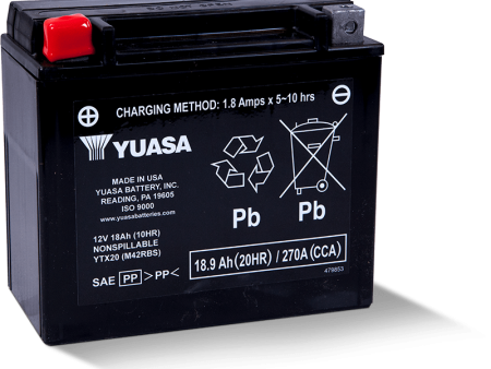 Yuasa YTX20 Maintenance Free AGM 12 Volt Battery on Sale