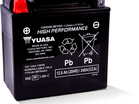 Yuasa YTX14H Maintenance Free AGM 12 Volt Battery Sale