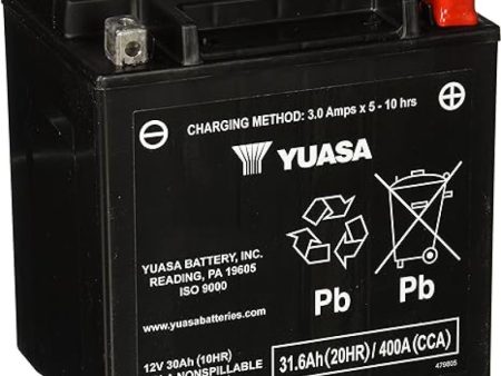 Yuasa YIX30L-PW Maintenance Free AGM 12 Volt Battery Fashion