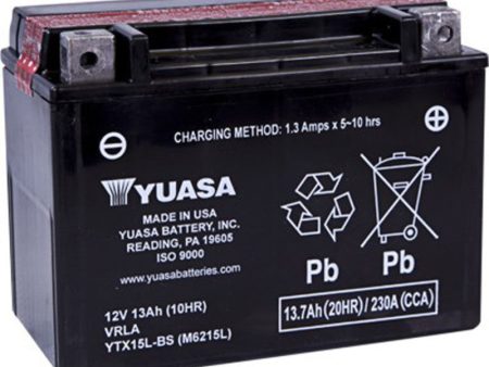 Yuasa YTX15L-BS Maintenance Free AGM 12 Volt Battery (Bottle Supplied) Fashion