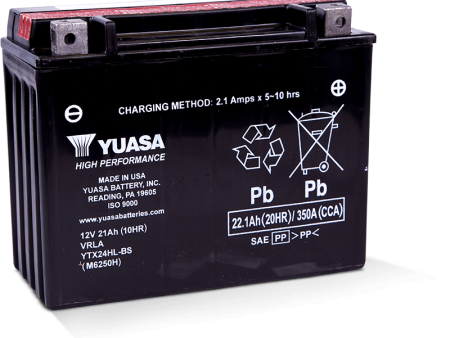 Yuasa YTX24HL-BS High Performance Maintenance Free AGM 12 Volt Battery (Bottle Supplied) For Sale