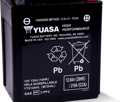 Yuasa YTX14AHL Maintenance Free AGM 12 Volt Battery Hot on Sale